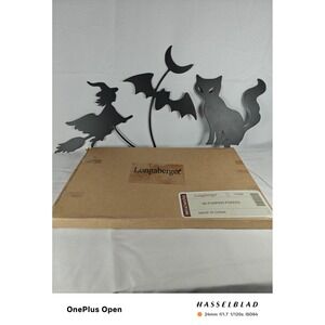 Longaberger RARE BLK WROUGHTIRON HALLOWEEN PUMPKIN POKERS‎ BAT CAT WITCH NEW